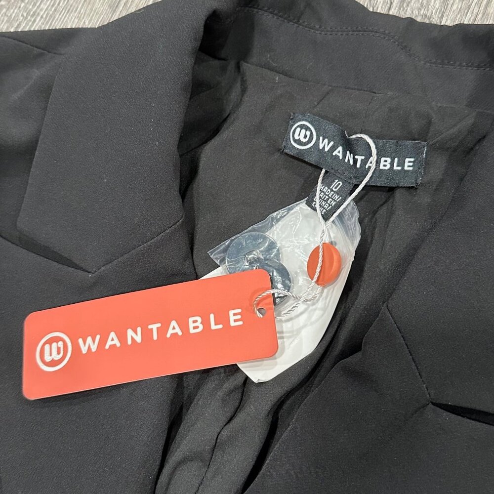 Wantable Black Women's Double Breasted Button Blazer, Size 10 - Picture 3 of 8